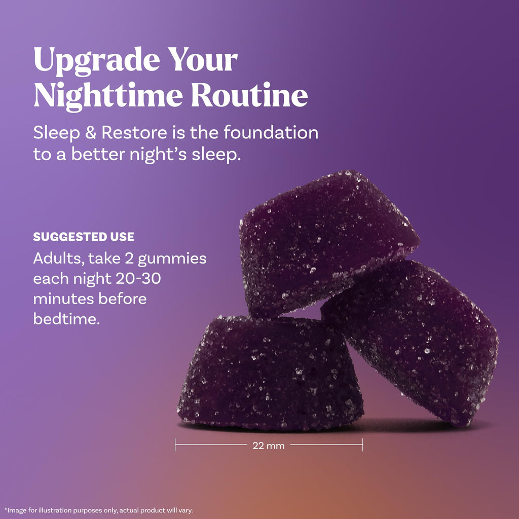 Natrol Sleep & Restore Magnesium Glycinate Blend Gummies, Magnesium for Sleep Aids for Adults, Melatonin-Free, Cherry Flavored, 30 Day Supply - TrustMedUSA