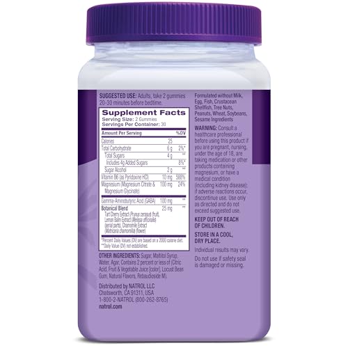Natrol Sleep & Restore Magnesium Glycinate Blend Gummies, Magnesium for Sleep Aids for Adults, Melatonin-Free, Cherry Flavored, 30 Day Supply - TrustMedUSA
