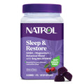 Natrol Sleep + Restore Magnesium Glycinate Blend Gummies with Melatonin 5mg - Calm Magnesium with GABA, Botanical Blend, Cherry Flavor, 60 Gummies - TrustMedUSA