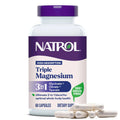 Natrol Triple Magnesium Complex Supplement, Glycinate, Citrate & Taurate 200mg High Absorption, Support Whole Body Wellness, 60 Capsules - TrustMedUSA