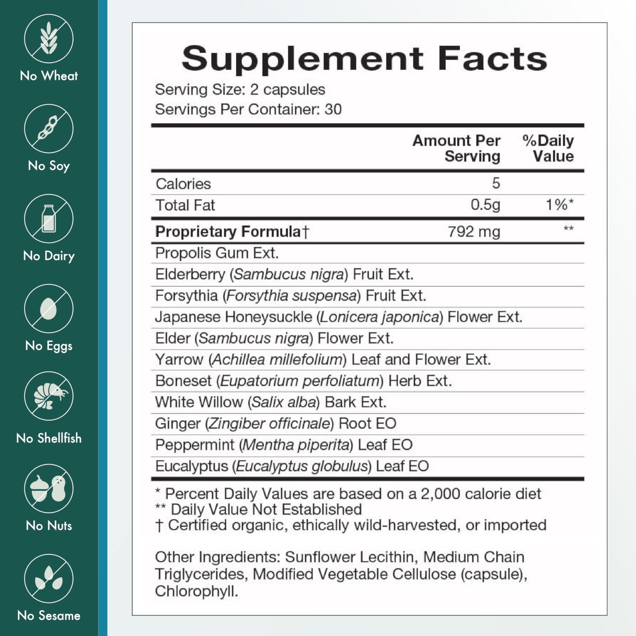 Natura Health Products Flew Away Supplement - Immune System Support & Seasonal Defense - Featuring Ginger, Elderberry, Propolis and Eucalyptus (60 Capsules) - TrustMedUSA