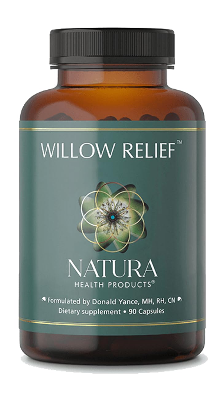 Natura Health Products Willow Relief Supplement - Enhances Muscle Relaxation - Featuring White Willow Bark, Turmeric, Boswellin Super Indian Frankincense, Corydalis Rhizome (90 Capsules) - TrustMedUSA