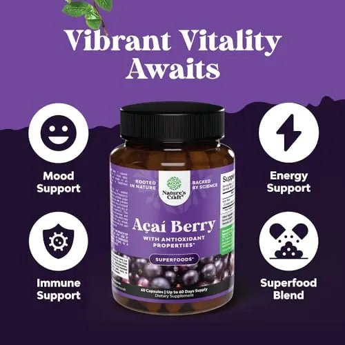 Natural Acai Berry Weight Loss Supplement Detox Products Antioxidant Superfood - TrustMedUSA