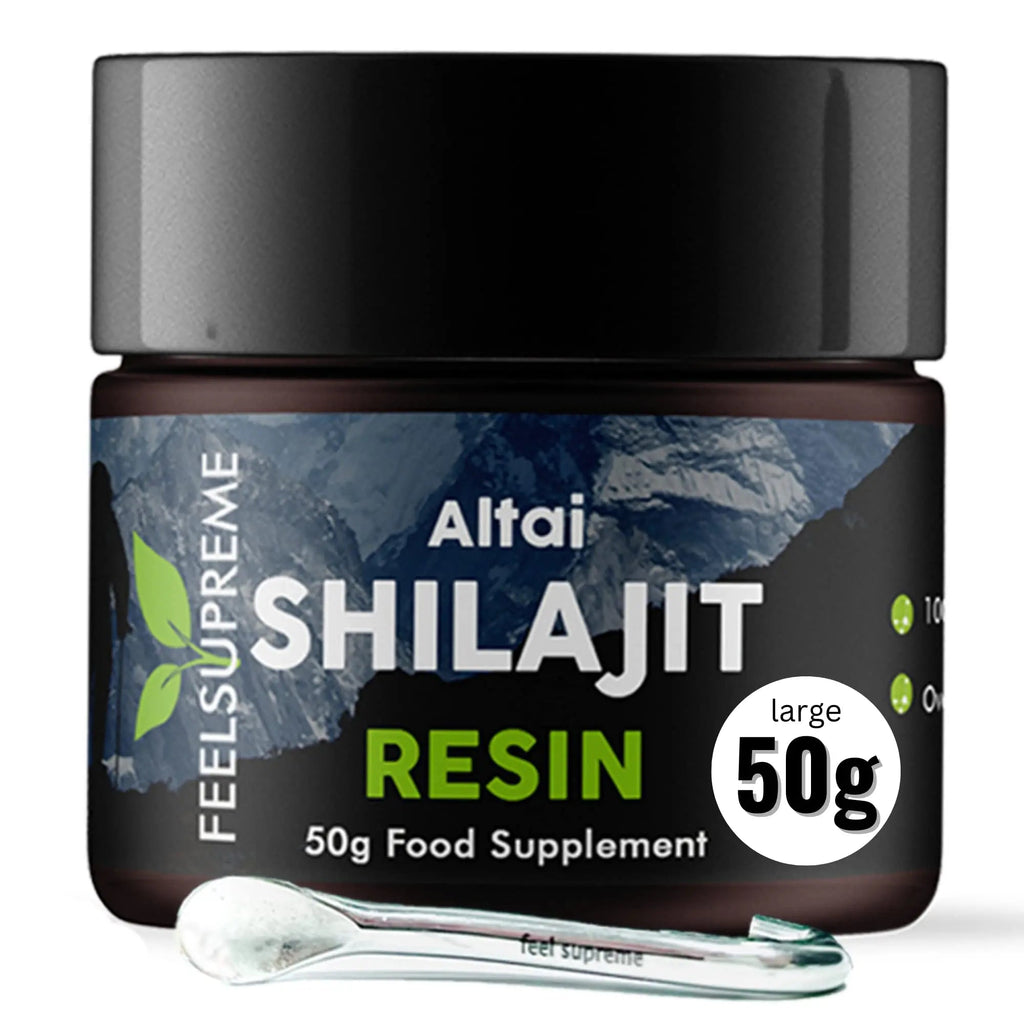 Natural Black Altai Shilajit Resin Large (50g) Pot | 100% Pure Additive Free | 80 Trace - TrustMedUSA
