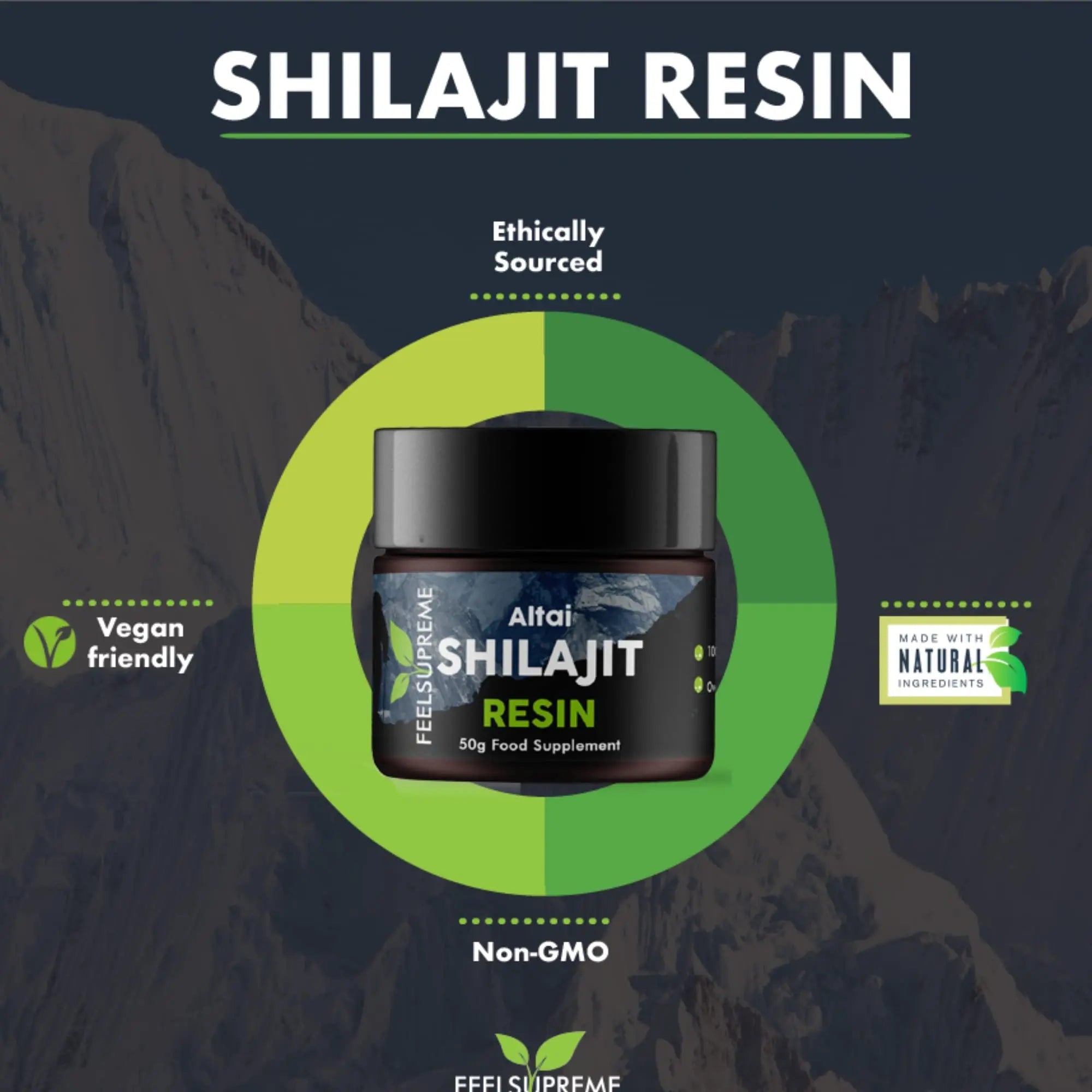 Natural Black Altai Shilajit Resin Large (50g) Pot | 100% Pure Additive Free | 80 Trace - TrustMedUSA