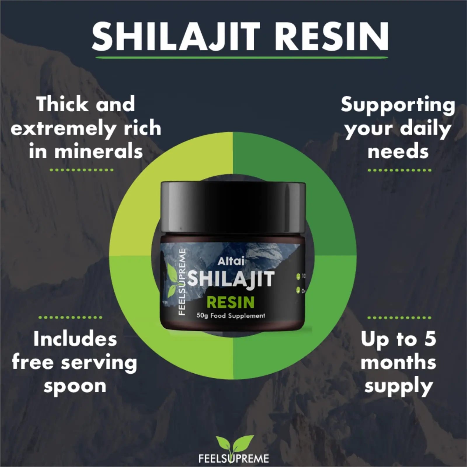 Natural Black Altai Shilajit Resin Large (50g) Pot | 100% Pure Additive Free | 80 Trace - TrustMedUSA