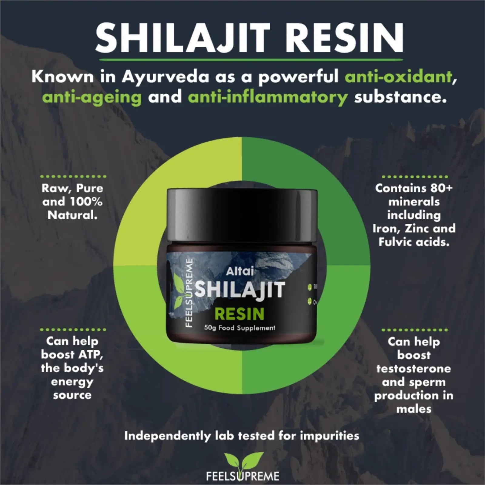 Natural Black Altai Shilajit Resin Large (50g) Pot | 100% Pure Additive Free | 80 Trace - TrustMedUSA