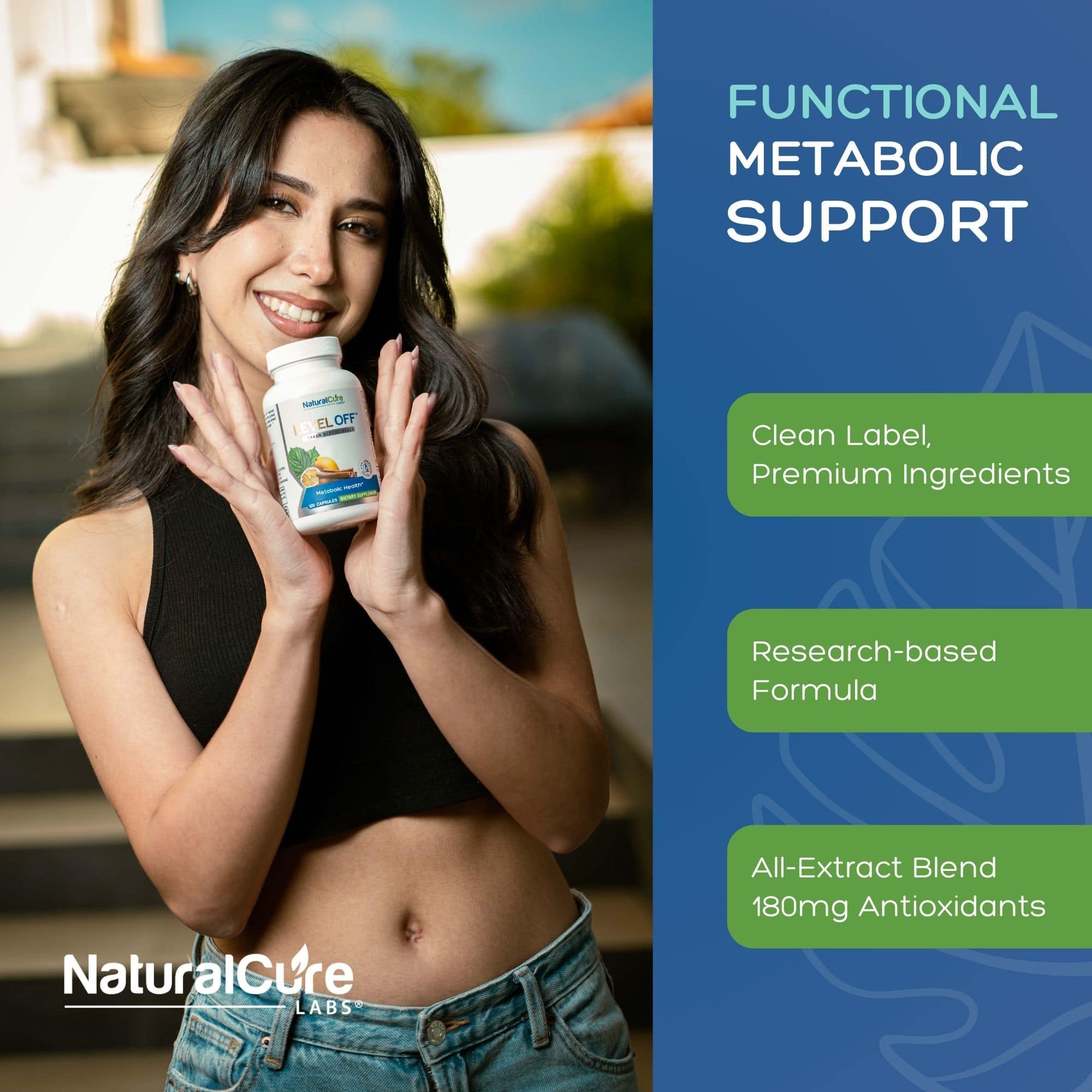 Natural Cure Labs Level Off Anti Spike Formula Glucose Supplement – Capsules for Metabolic Health, Helps Moderate Glucose Spikes, Vegan, Non-GMO, Gluten Free (120 Count (Pack of 1)) - TrustMedUSA