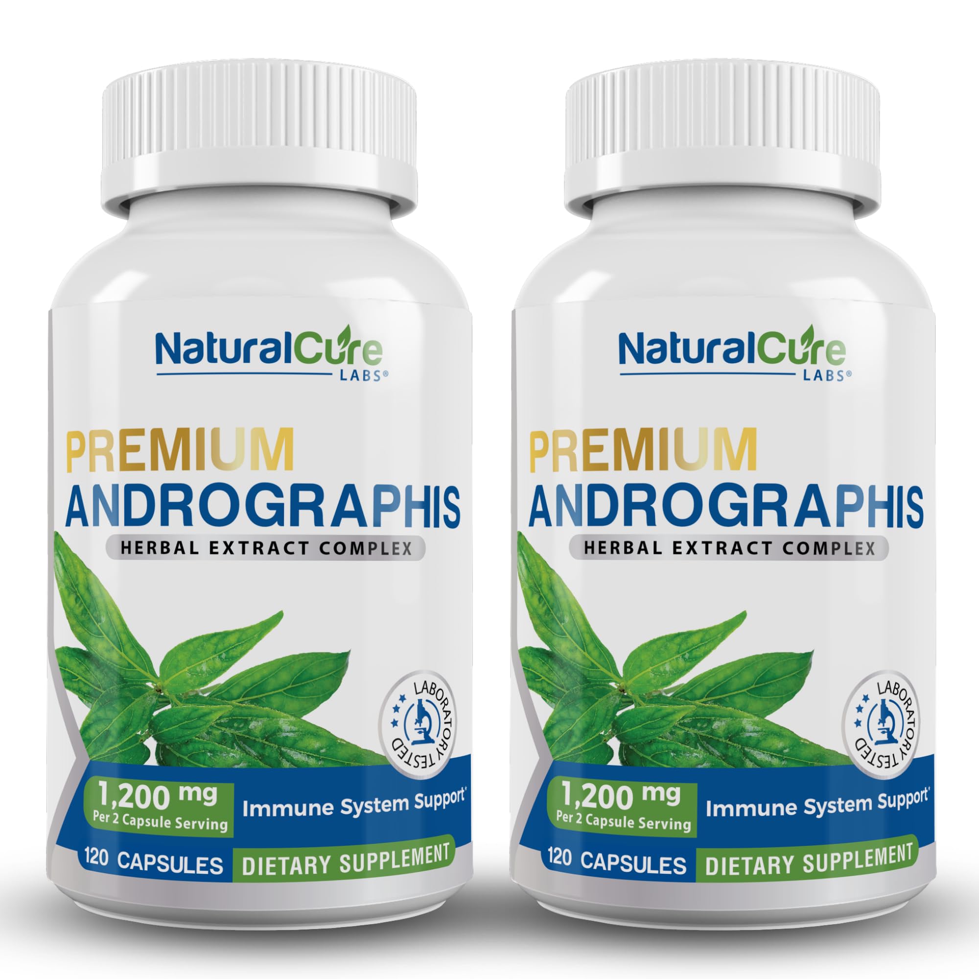 Natural Cure Labs Premium Andrographis Paniculata Extract 1,200mg (100mg Andrographolides), 120 Capsules, Non-GMO, Vegan, Gluten Free - Maple Wellness Supplements