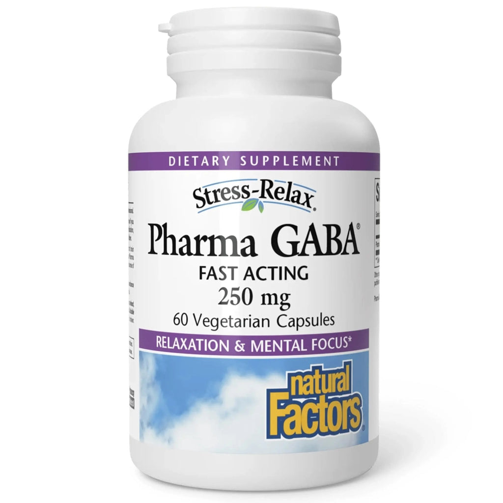 Natural Factors Pharma GABA - Dietary Supplement Supports Calm Sleep & Sleep Quality - Natural, Fast-Working Supplement Aids Focus & Brain Health - 60 Chewable Tablets (60 Servings) - TrustMedUSA