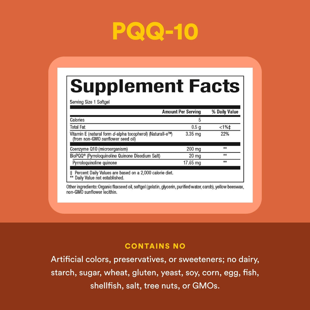 Natural Factors, PQQ-10, Supports Energy and Healthy Aging, Dietary Supplement, 60 softgels (60 servings) - TrustMedUSA