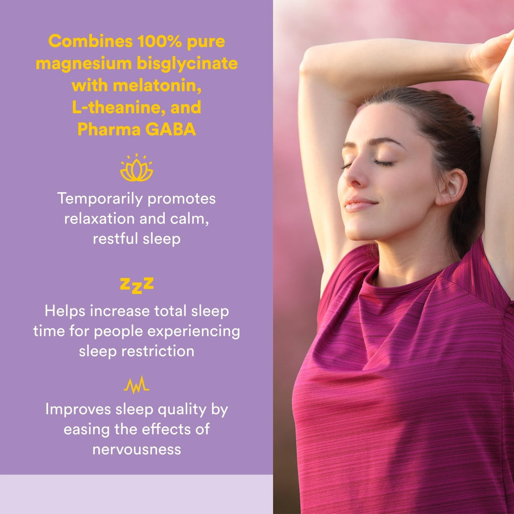 Natural Factors Stress-Relax Nighttime Magnesium Bisglycinate - Supports Sleep & Relaxation* - with Melatonin, L-Theanine & GABA - Tropical Flavor - 4.23 oz - TrustMedUSA