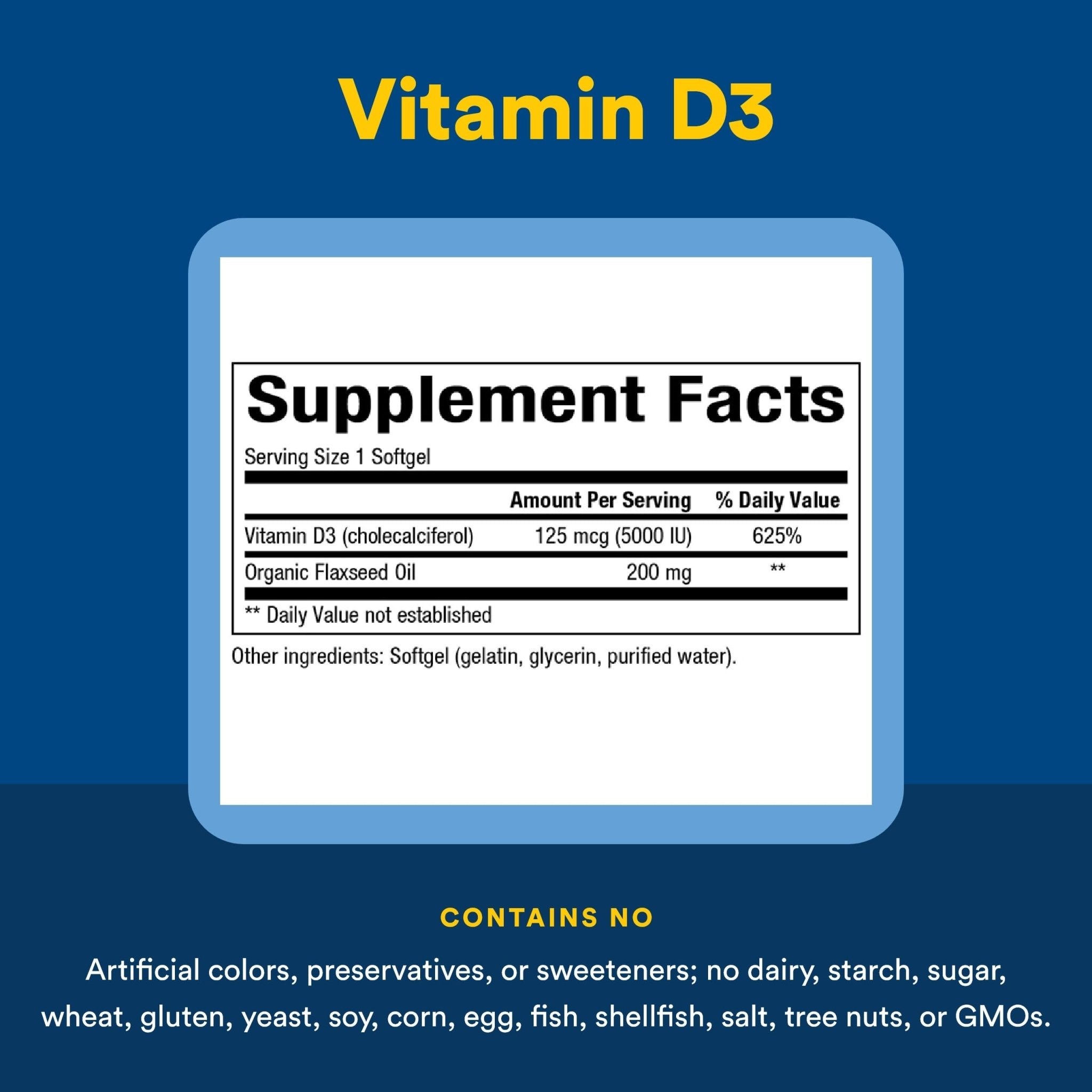 Natural Factors, Vitamin D3 5000 IU (125 mcg), Supports Strong Bones, Muscles and Immune Function, 360 Softgels - TrustMedUSA