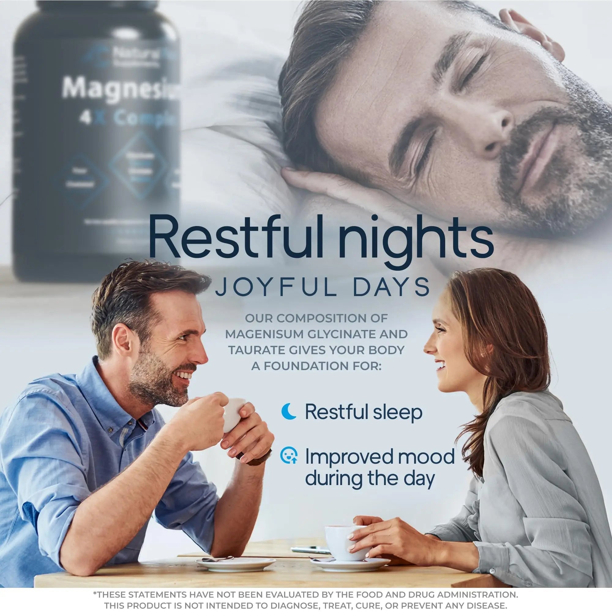 Natural Flow 4X Magnesium Supplement, Magnesium Glycinate, Taurate, Malate, Orotate Complex, Calm Sleep and Cramp Support Blend, No Mag Citrate or Oxide, 120 Capsules - TrustMedUSA