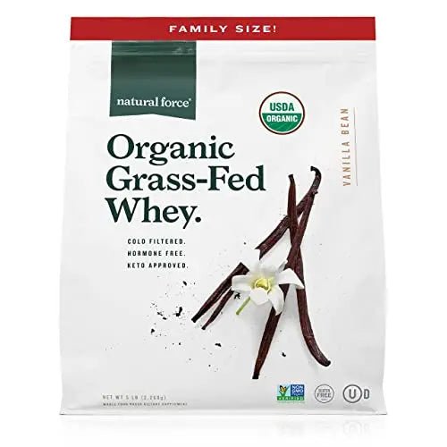 Natural Force Grass Fed Organic Whey Protein Powder – Non GMO Verified, Humane - TrustMedUSA