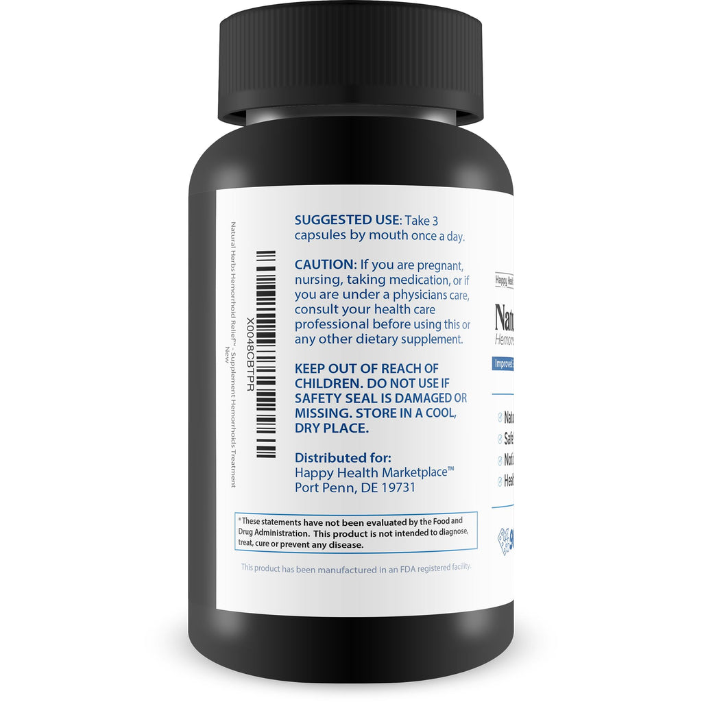 Natural Herbs Hemorrhoids Capsules - Our Best Hemorrhoid Relief Supplement - Premium Natural Herbs Strength Hemorrhoids Capsules - Hemorrhoids Natural Herbs Hemorrhoid Treatment Hemorrhoids Treatment - TrustMedUSA
