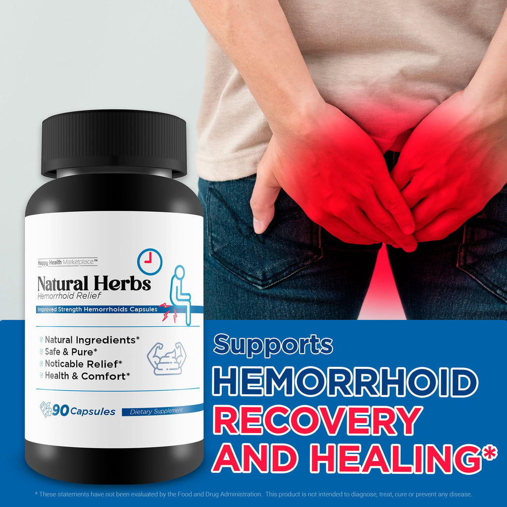 Natural Herbs Hemorrhoids Capsules - Our Best Hemorrhoid Relief Supplement - Premium Natural Herbs Strength Hemorrhoids Capsules - Hemorrhoids Natural Herbs Hemorrhoid Treatment Hemorrhoids Treatment - TrustMedUSA