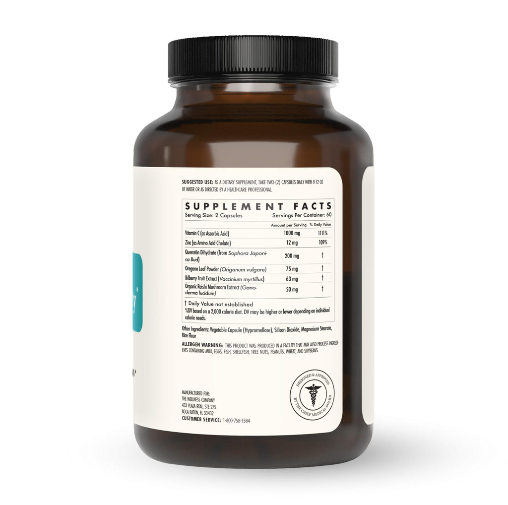 Natural Immunity - Botanical Immune Boost, Targeted Nutrients, T-Cell Support - Oregano, Reishi, Zinc, Vitamin C, Quercetin | 120 (2 Month Supply) - TrustMedUSA