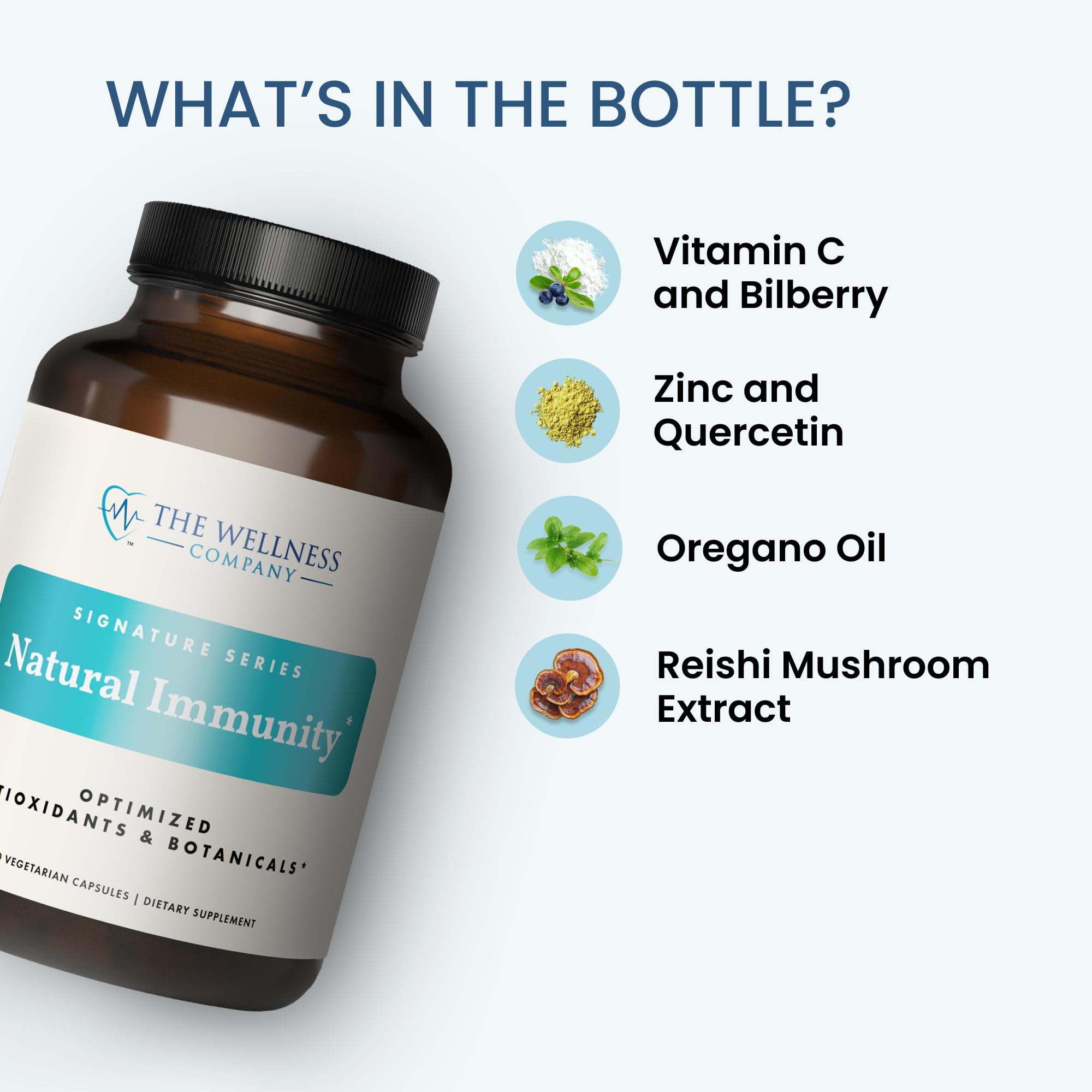 Natural Immunity - Botanical Immune Boost, Targeted Nutrients, T-Cell Support - Oregano, Reishi, Zinc, Vitamin C, Quercetin | 120 (2 Month Supply) - TrustMedUSA