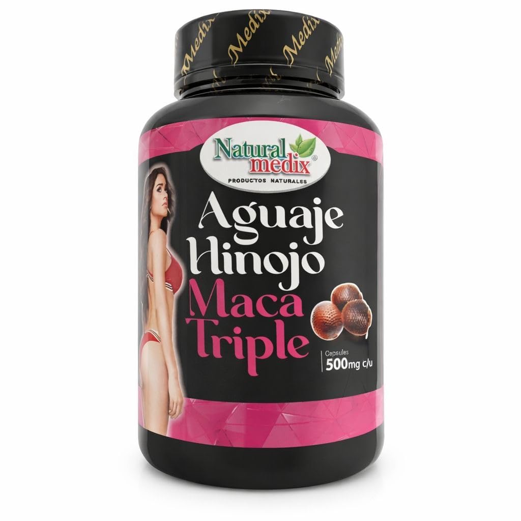 Natural medix Aguaje Hinojo Maca Triple (Maca Root Supplement) Premium 100 Capsules | Premium Botanical Blend for Feminine Balance & Confidence - TrustMedUSA