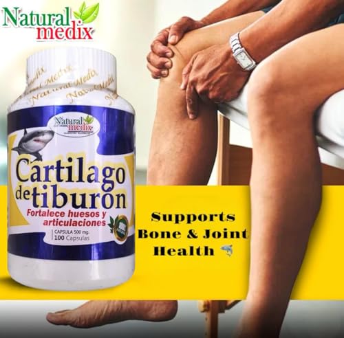 Natural medix Cartilage – Joint Support Supplement with Glucosamine, Collagen & Magnesium – 100 Caps - Cartílago de Tiburon - TrustMedUSA