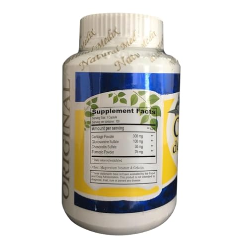 Natural medix Cartilage – Joint Support Supplement with Glucosamine, Collagen & Magnesium – 100 Caps - Cartílago de Tiburon - TrustMedUSA