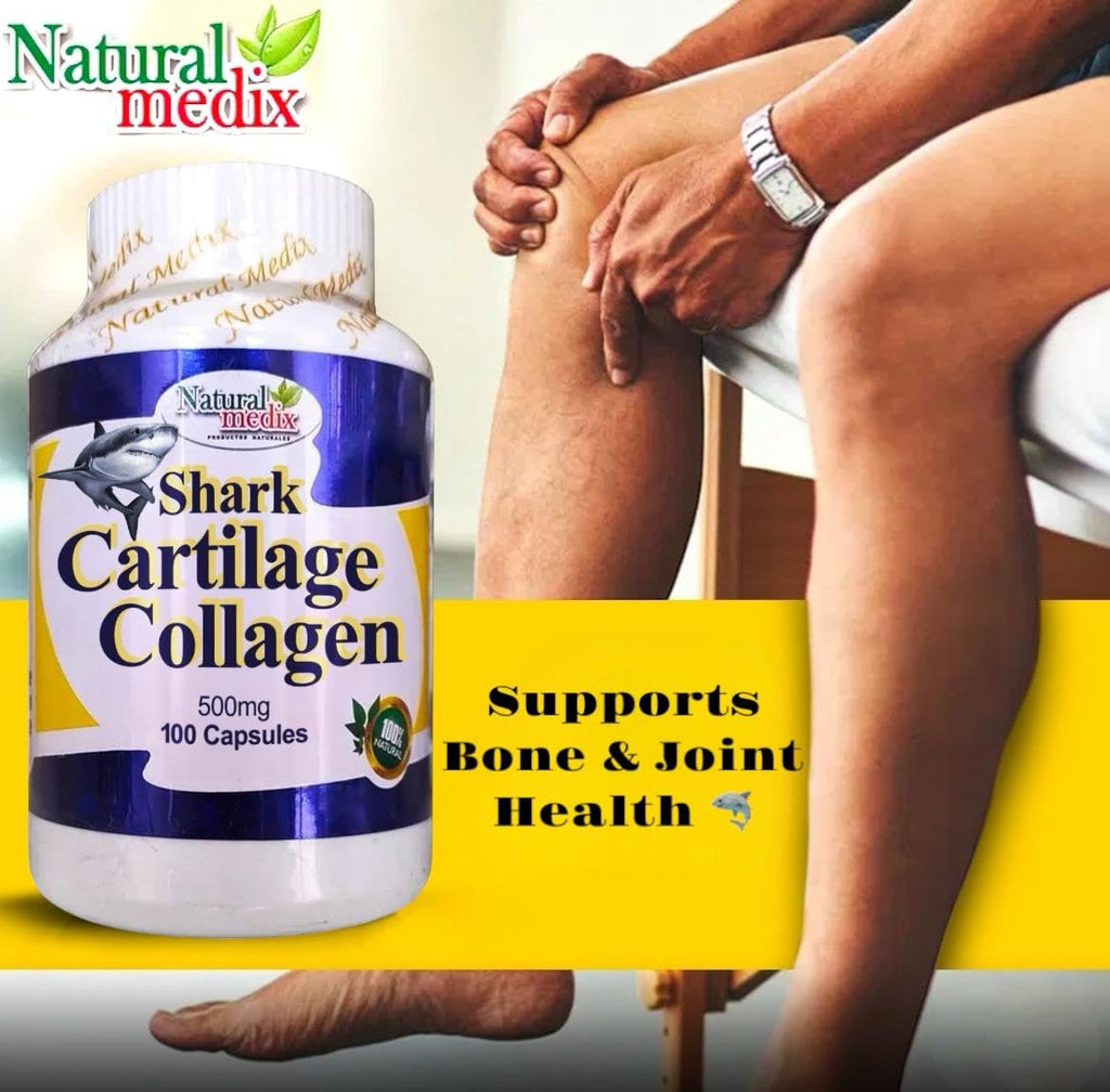 Natural medix Cartilage – Joint Support Supplement with Glucosamine, Collagen & Magnesium – 100 Caps - Cartílago de Tiburon - TrustMedUSA