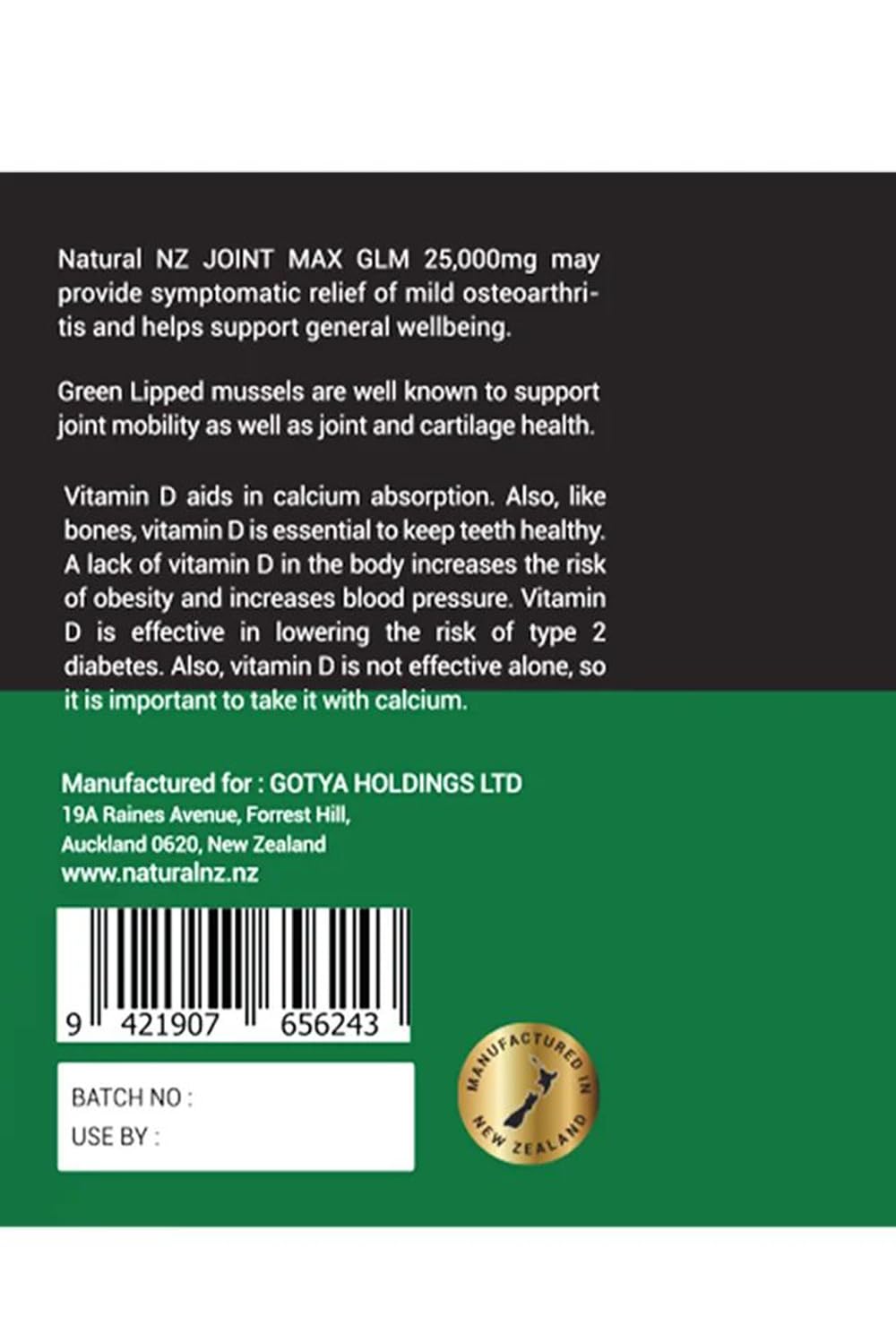 Natural NZ GLM (Green Lipped Mussel) Joint Max 25000 180 Capsuels (1) - TrustMedUSA