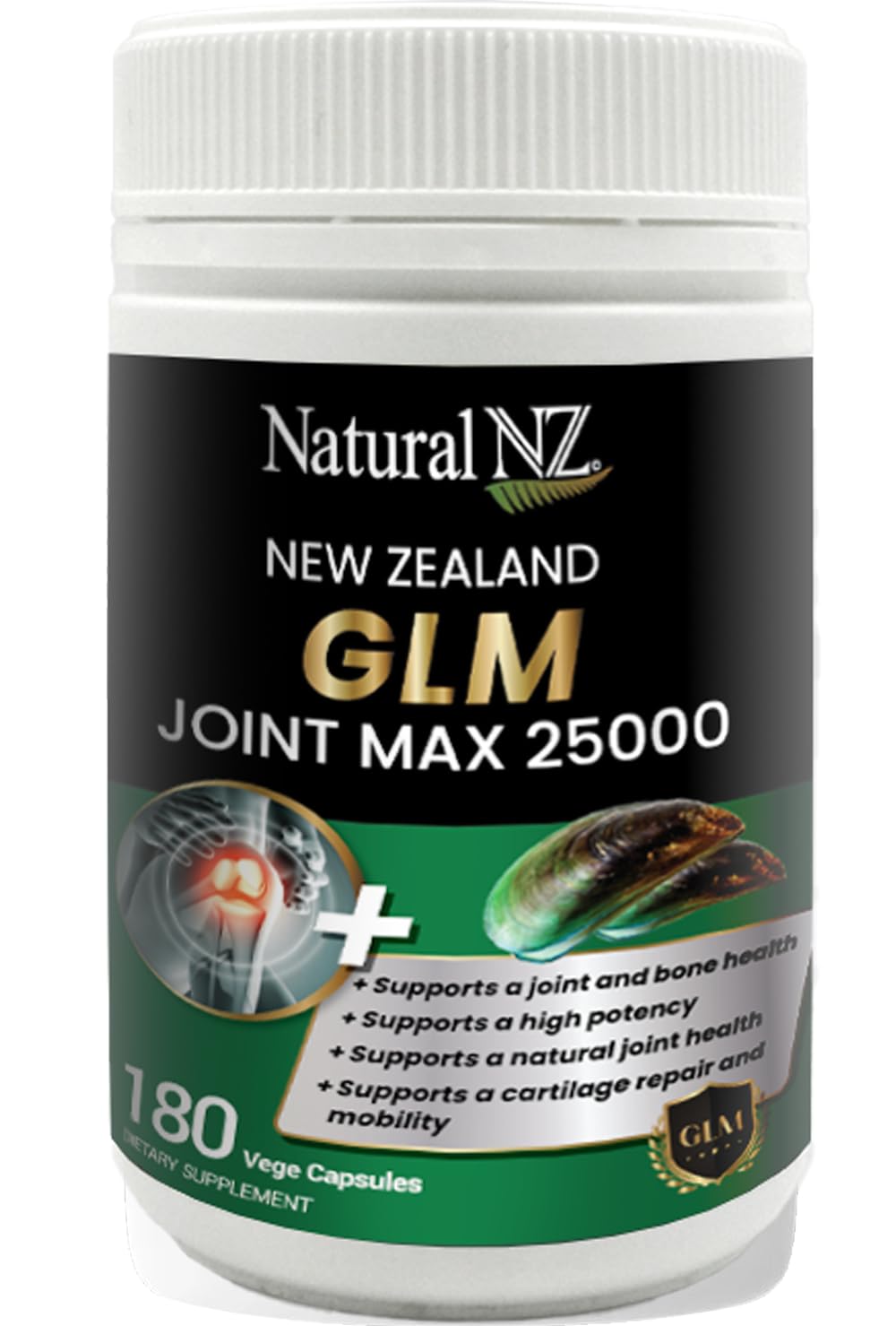 Natural NZ GLM (Green Lipped Mussel) Joint Max 25000 180 Capsuels (1) - TrustMedUSA