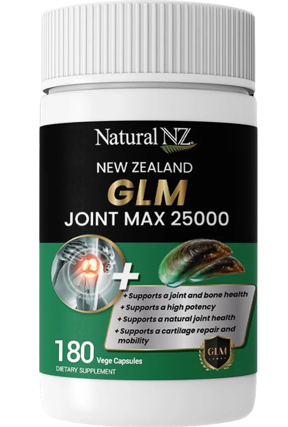 Natural NZ GLM (Green Lipped Mussel) Joint Max 25000 180 Capsuels (1) - TrustMedUSA