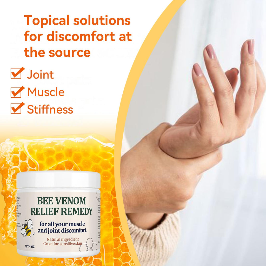 Natural Organic Bee Venom Muscle & Joint Cream, Extra Effective Muscle & Joint Care, for Neck, Hand, Feet, Knee, Muscles, Shoulder, Wrist, Elbow, Ankle, Foot Aches, Arnica, Vitamin B6 - TrustMedUSA