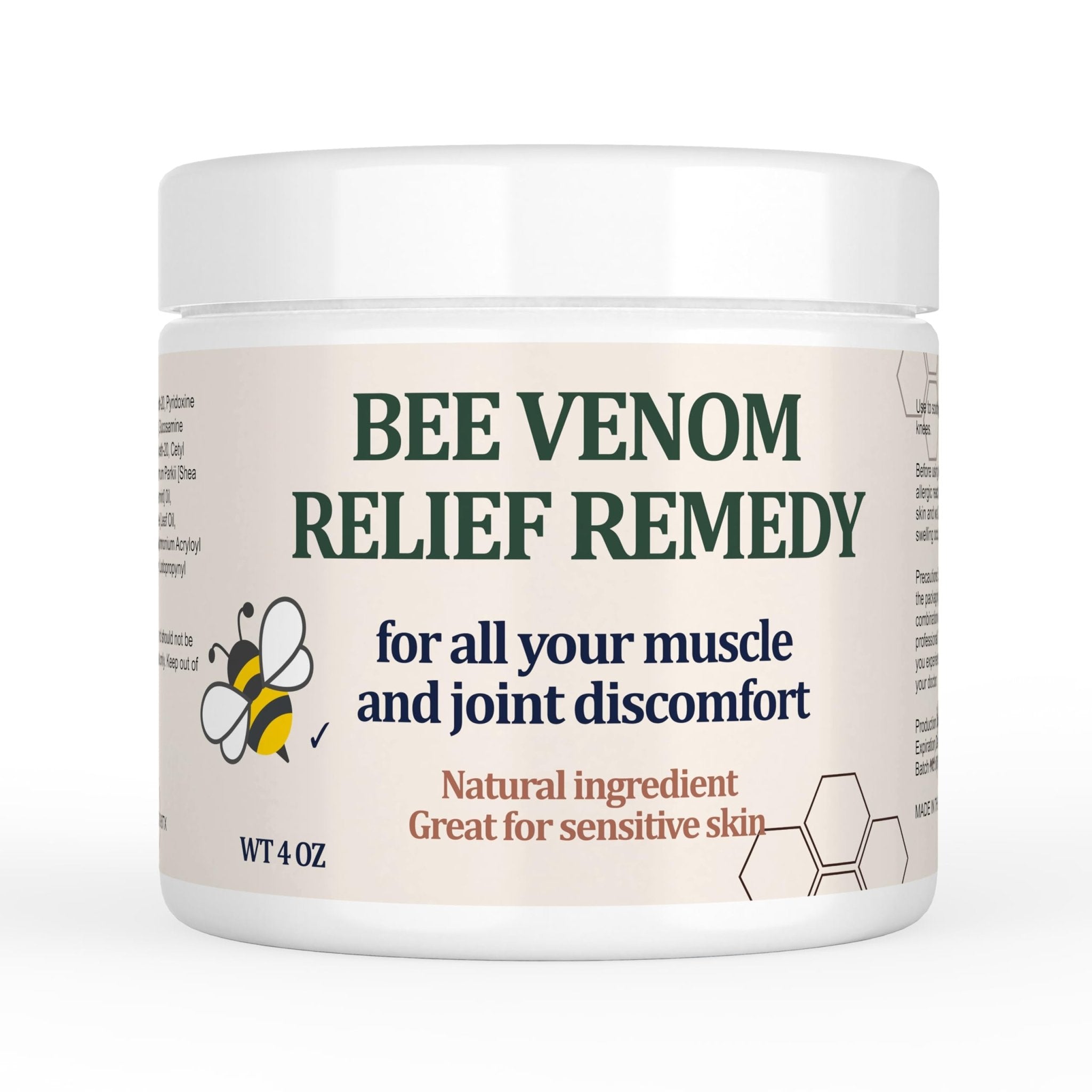 Natural Organic Bee Venom Muscle & Joint Cream, Extra Effective Muscle & Joint Care, for Neck, Hand, Feet, Knee, Muscles, Shoulder, Wrist, Elbow, Ankle, Foot Aches, Arnica, Vitamin B6 - TrustMedUSA