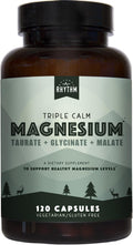 Natural Rhythm Triple Calm Magnesium Complex - 120 Capsules, Chelated Magnesium Glycinate, Taurate & Malate, High Absorption Supplement for Sleep, Stress, Muscle & Heart Support, Non-GMO, Vegan - TrustMedUSA