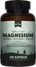 Natural Rhythm Triple Calm Magnesium Complex - 120 Capsules, Chelated Magnesium Glycinate, Taurate & Malate, High Absorption Supplement for Sleep, Stress, Muscle & Heart Support, Non-GMO, Vegan - TrustMedUSA