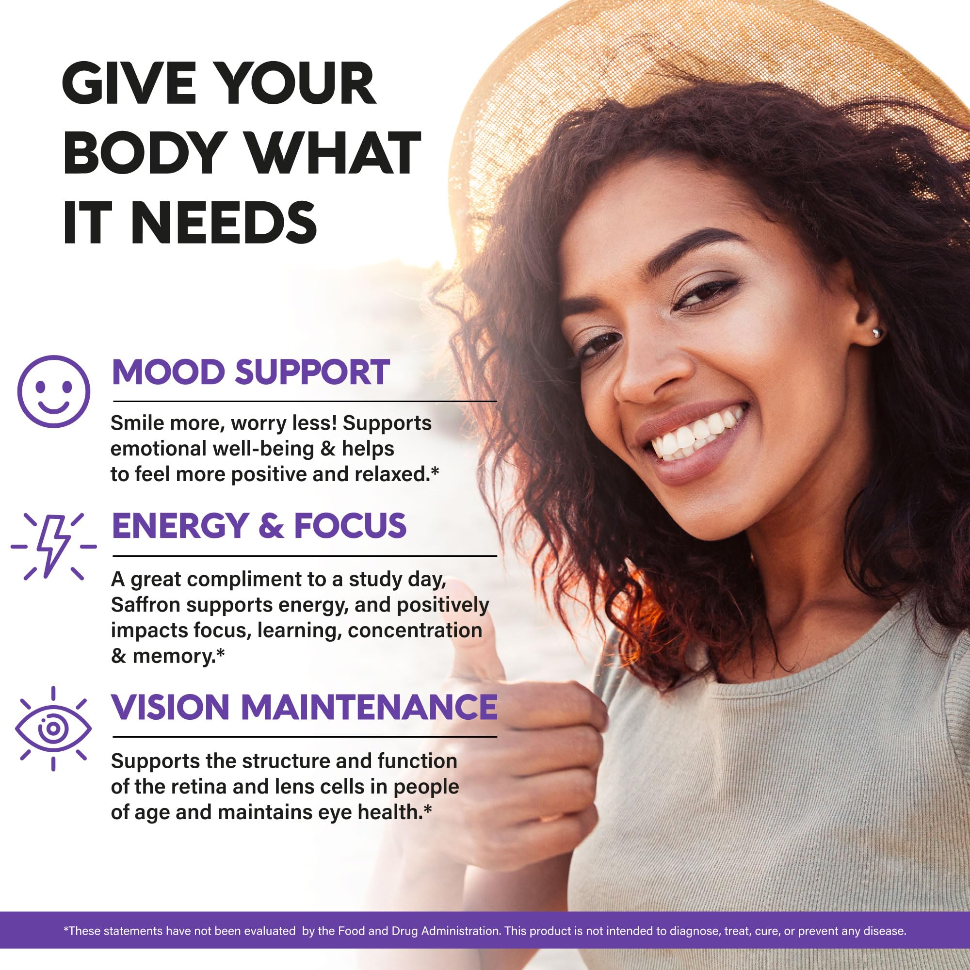 Natural Saffron Supplements - Pure Saffron Extract 88.5 mg - Made in USA - Mood | Focus | Vision | Energy Support - Eye Health for Women & Men - NonGMO Vegan Pills - 90 Powder Capsules, 3 Month Supply - TrustMedUSA