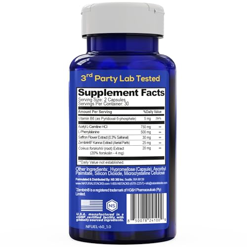 NATURAL STACKS NeuroFuel Nootropic with Zembrin - Doctor Developed Memory & Focus Supplement - Kanna Extract Sceletium Tortuosum - Nootropic Brain Supplement for Focus - 60 Zembrin Capsules - TrustMedUSA