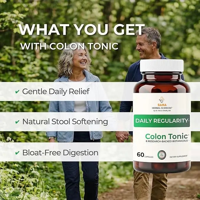 Natural Stool Softener for Constipation Relief – Safe for Daily Use & Postpartum | Gentle Herbal Formula for Adults & Seniors | 60 Capsules | Sana Herbal - TrustMedUSA