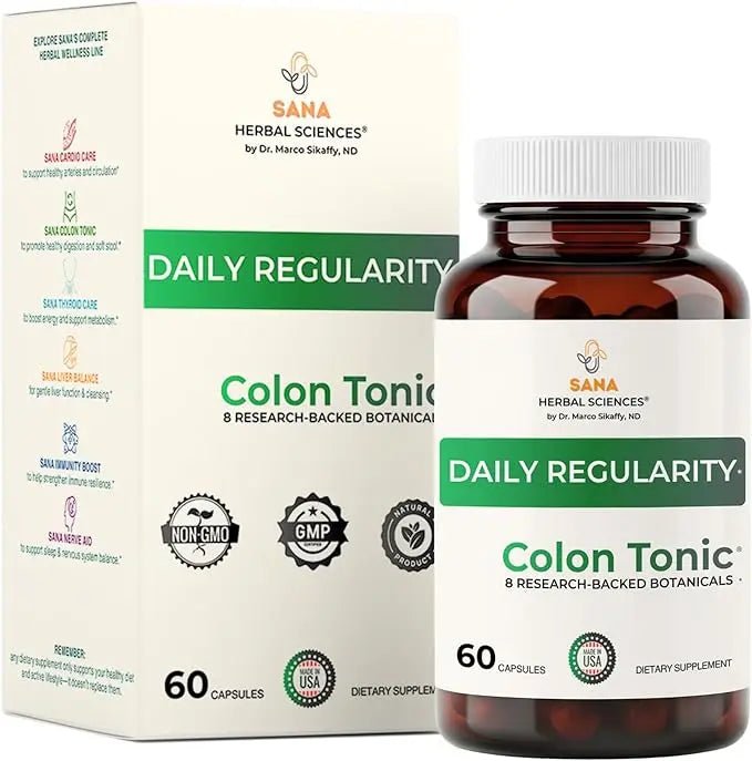 Natural Stool Softener for Constipation Relief – Safe for Daily Use & Postpartum | Gentle Herbal Formula for Adults & Seniors | 60 Capsules | Sana Herbal - TrustMedUSA