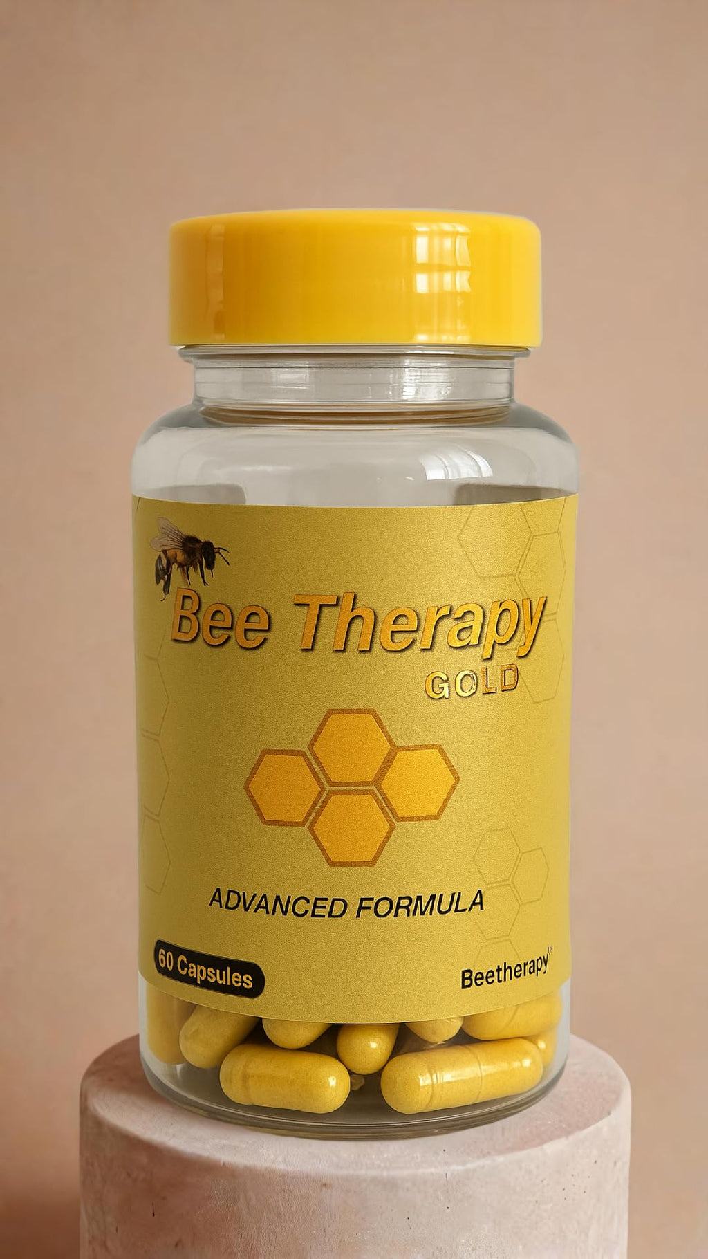 Natural Supplement - Bee Therapy Gold Venom Apitoxin Manuka Honey - Supports Inflammation & Mobility - Neck and Backache - Supports Joints & Muscles- Sprains, Bruises and Strains - Pack 1 60 Capsules - TrustMedUSA