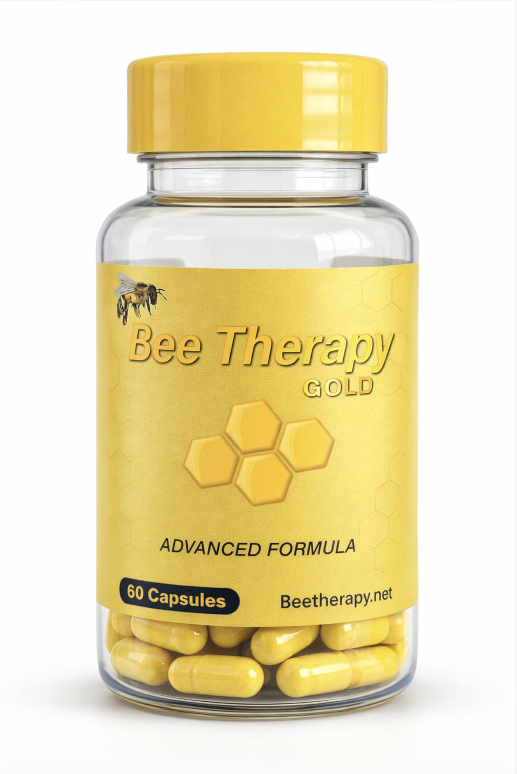 Natural Supplement - Bee Therapy Gold Venom Apitoxin Manuka Honey - Supports Inflammation & Mobility - Neck and Backache - Supports Joints & Muscles- Sprains, Bruises and Strains - Pack 1 60 Capsules - TrustMedUSA