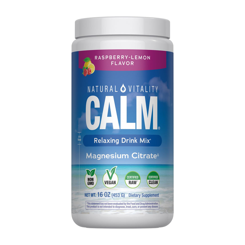 Natural Vitality Calm Magnesium 16oz Powder | Raspberry Lemon Flavored Supplement | Non-GMO, Vegan & Gluten Free Formula - TrustMedUSA