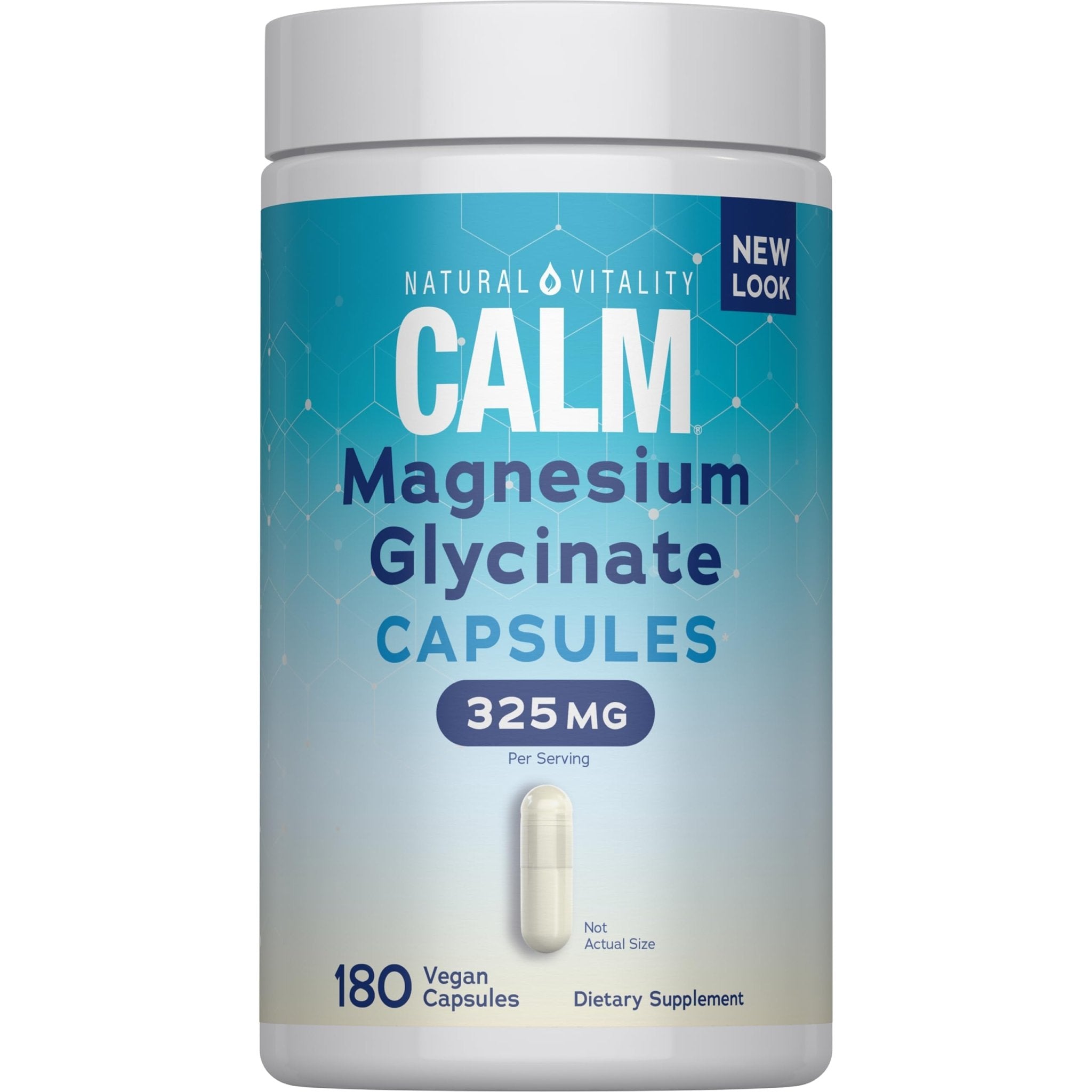 Natural Vitality Calm, Magnesium Glycinate Supports Bone, Muscle, Heart, & Nerve Health, Non-GMO, Vegan, Gluten Free 180ct - TrustMedUSA