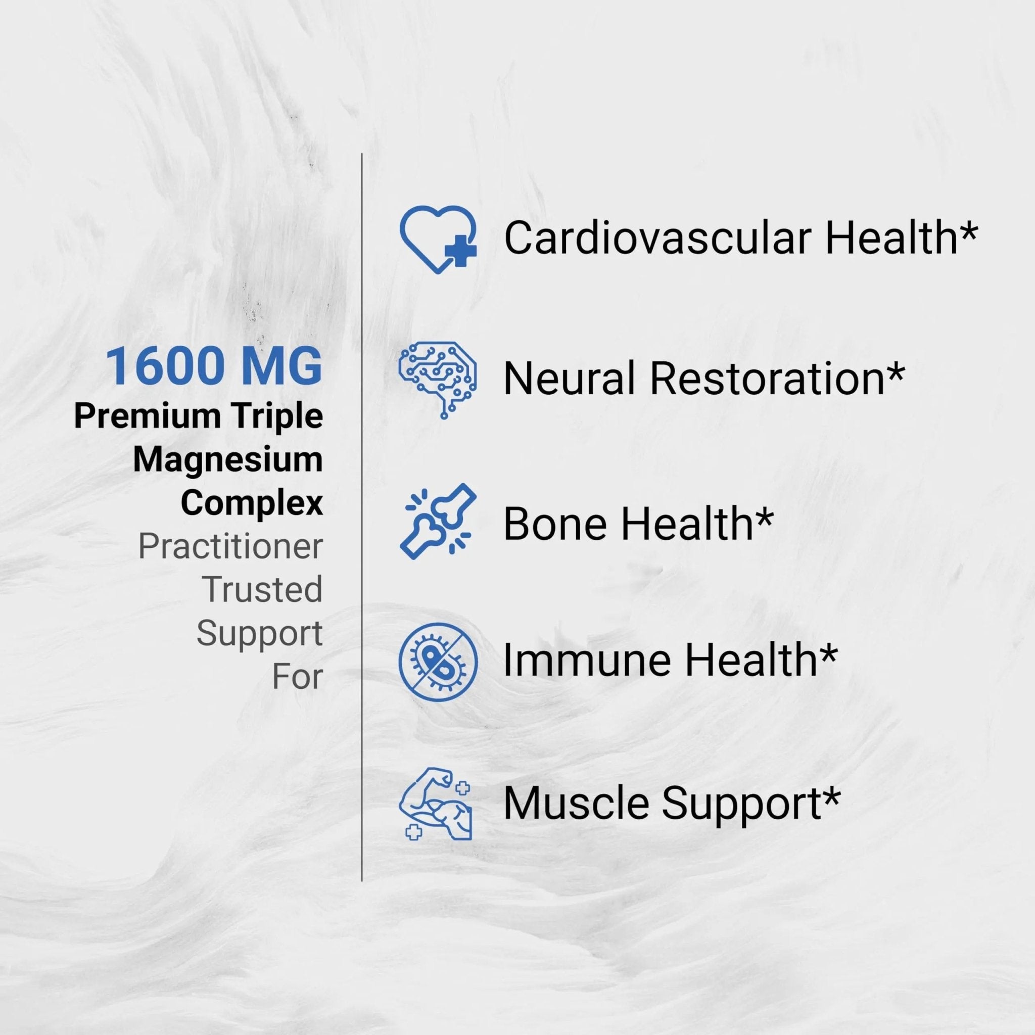 Naturalis Vegan Triple Magnesium Complex | Chelated Glycinate, Citrate & Oxide 1600mg Delivers 250mg Elemental Magnesium | Easily Absorbed for Stress, Muscle, Heart, Bone Support* | 60 Softgels - TrustMedUSA
