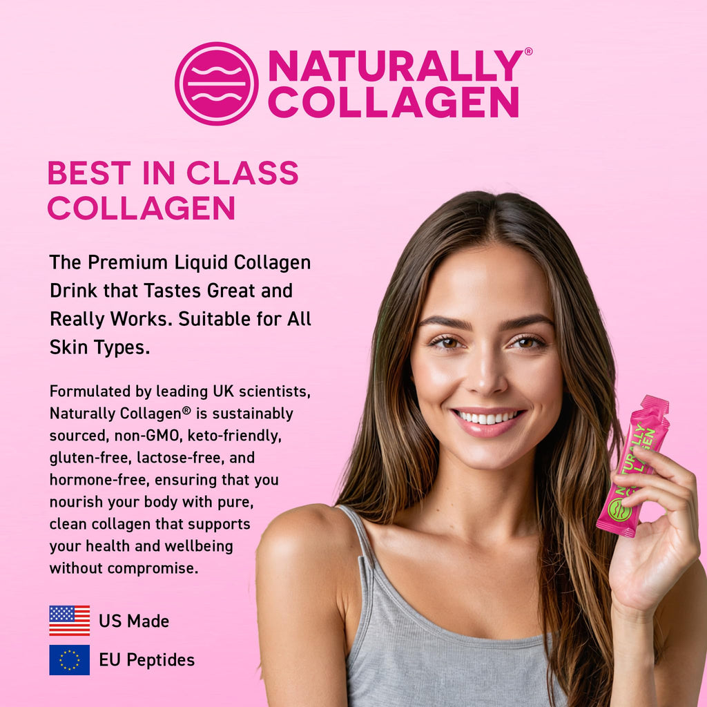 Naturally Collagen - Premium Hydrolyzed Liquid Marine Collagen Supplement - 8000mg of Collagen per Sachet Plus 180mg VIT C - Natural Tropical Fruit Flavour - 14 Sachets per Box - Maple Wellness Supplements