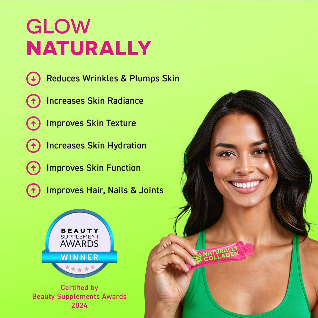 Naturally Collagen - Premium Hydrolyzed Liquid Marine Collagen Supplement - 8000mg of Collagen per Sachet Plus 180mg VIT C - Natural Tropical Fruit Flavour - 14 Sachets per Box - Maple Wellness Supplements