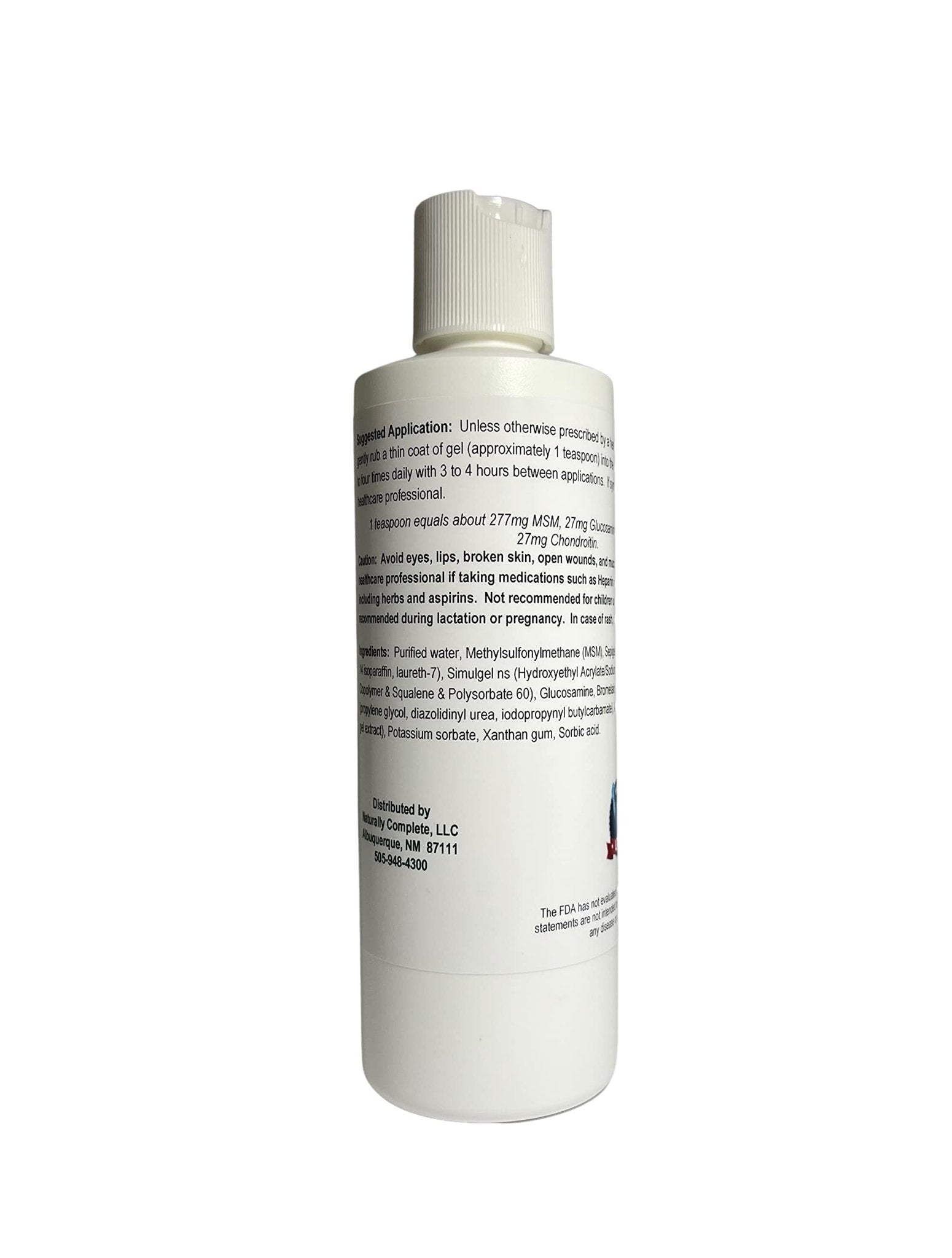 Naturally Complete MSM Plus Glucosamine Bromelain & Chrondroitin 8 oz. Bottle - TrustMedUSA