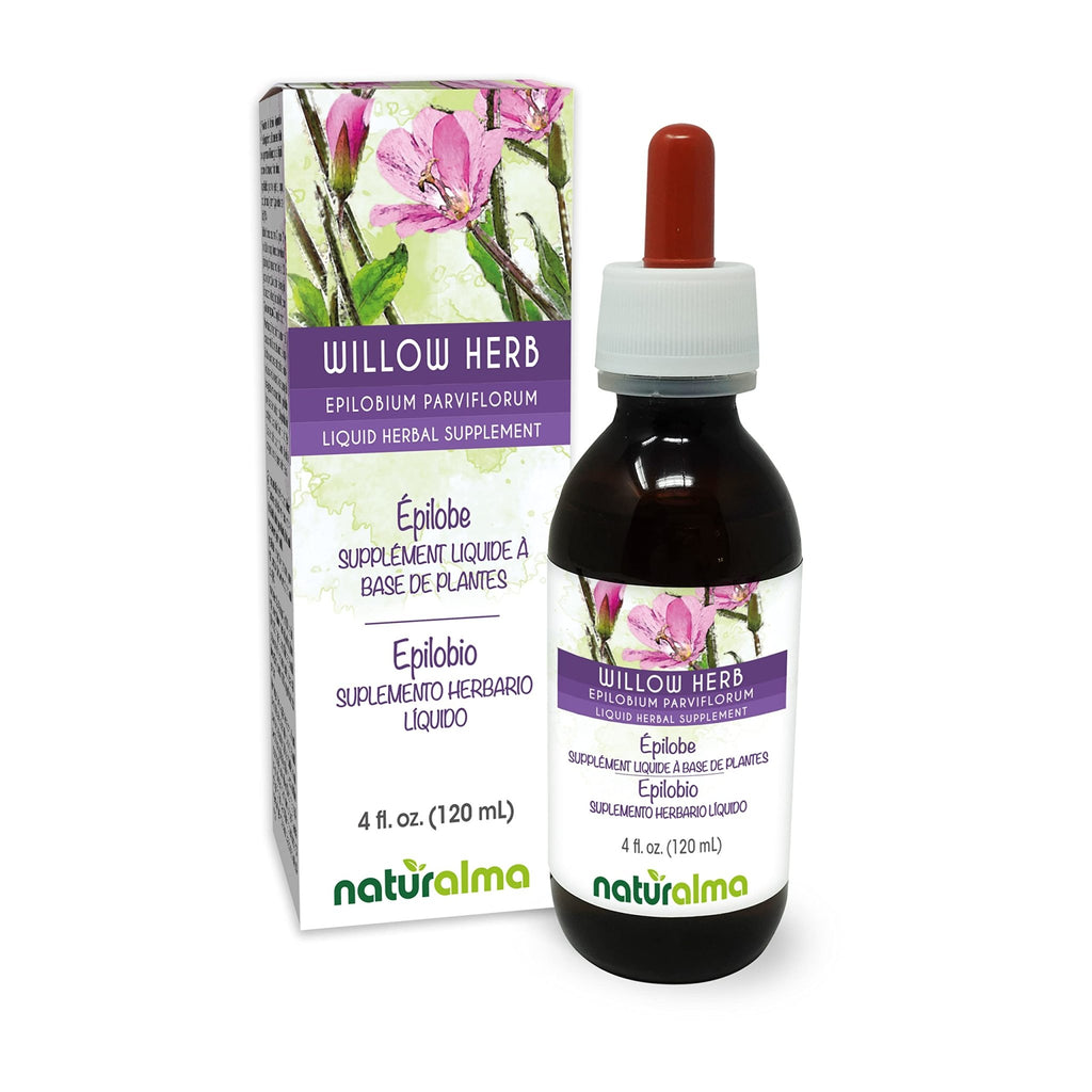 Naturalma Willow herb or Fireweed (Epilobium parviflorum) herb Alcohol-Free Tincture - 4 fl oz Liquid Extract in Drops - Herbal Supplement - Vegan - TrustMedUSA