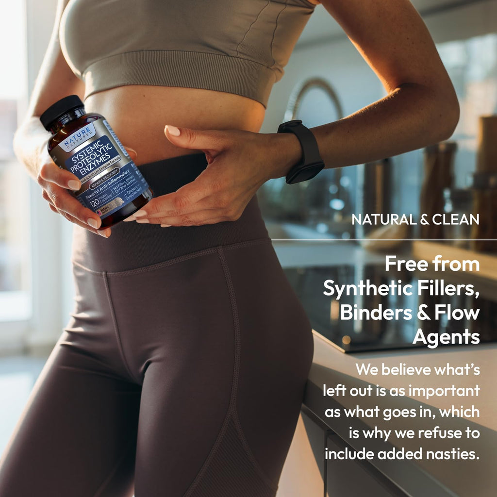 Nature Captured Systemic Proteolytic Enzyme Complex - Naturally Supports Recovery & Joints - 120 Capsules - Vegan - GMP - Additive Free - Maple Wellness Supplements