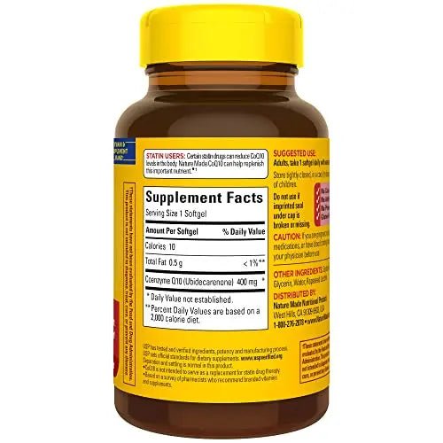 Nature Made CoQ10 400mg, Dietary Supplement for Heart Health Support, 40 Softgels - TrustMedUSA