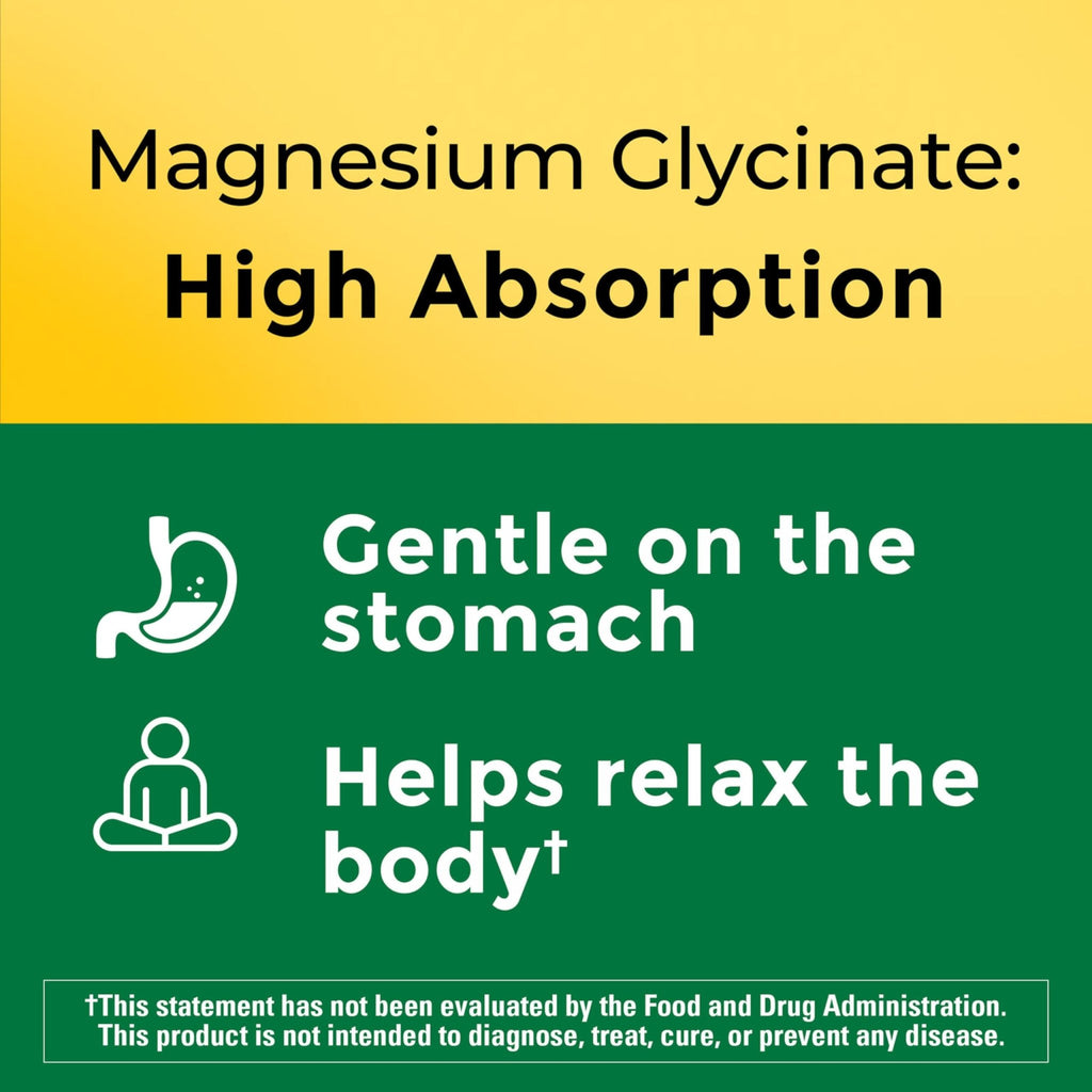 Nature Made High Absorption Magnesium Glycinate 300mg per 3 Capsules, Magnesium Supplement for Muscle, Heart, Nerve and Bone Support, 90 Magnesium Bisglycinate Capsules, 30 Day Supply - TrustMedUSA